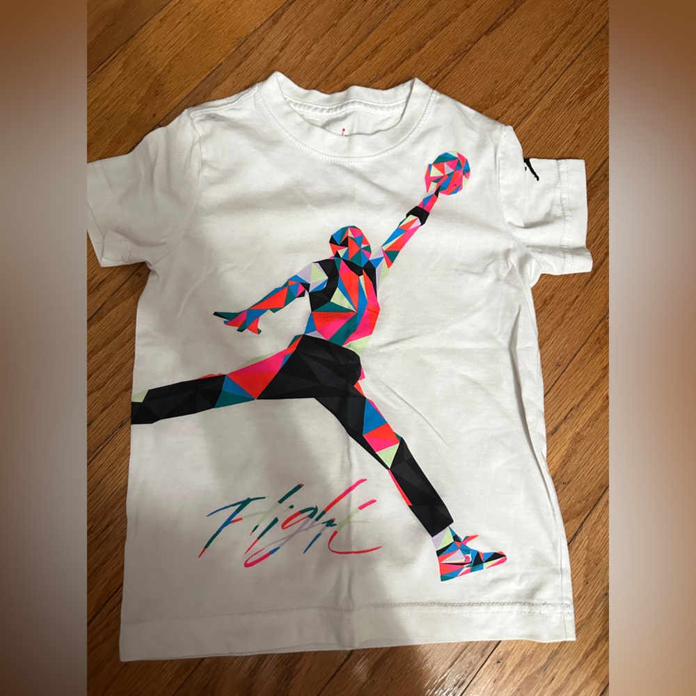 Jordan White T-Shirt with Red Logo